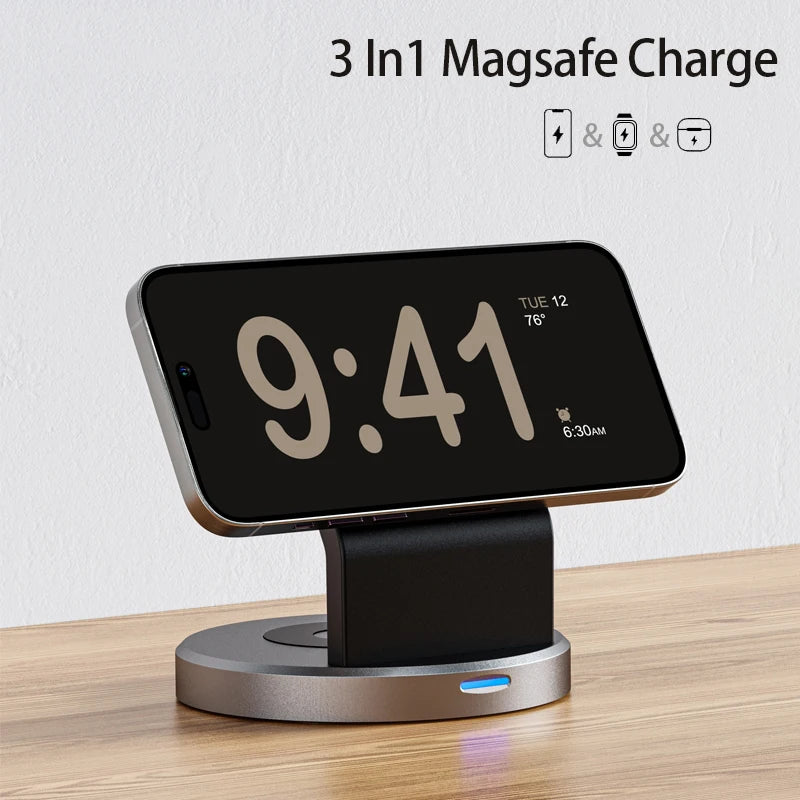 3-in-1 MagSafe Wireless Charging Dock for iPhone, Apple Watch & AirPods