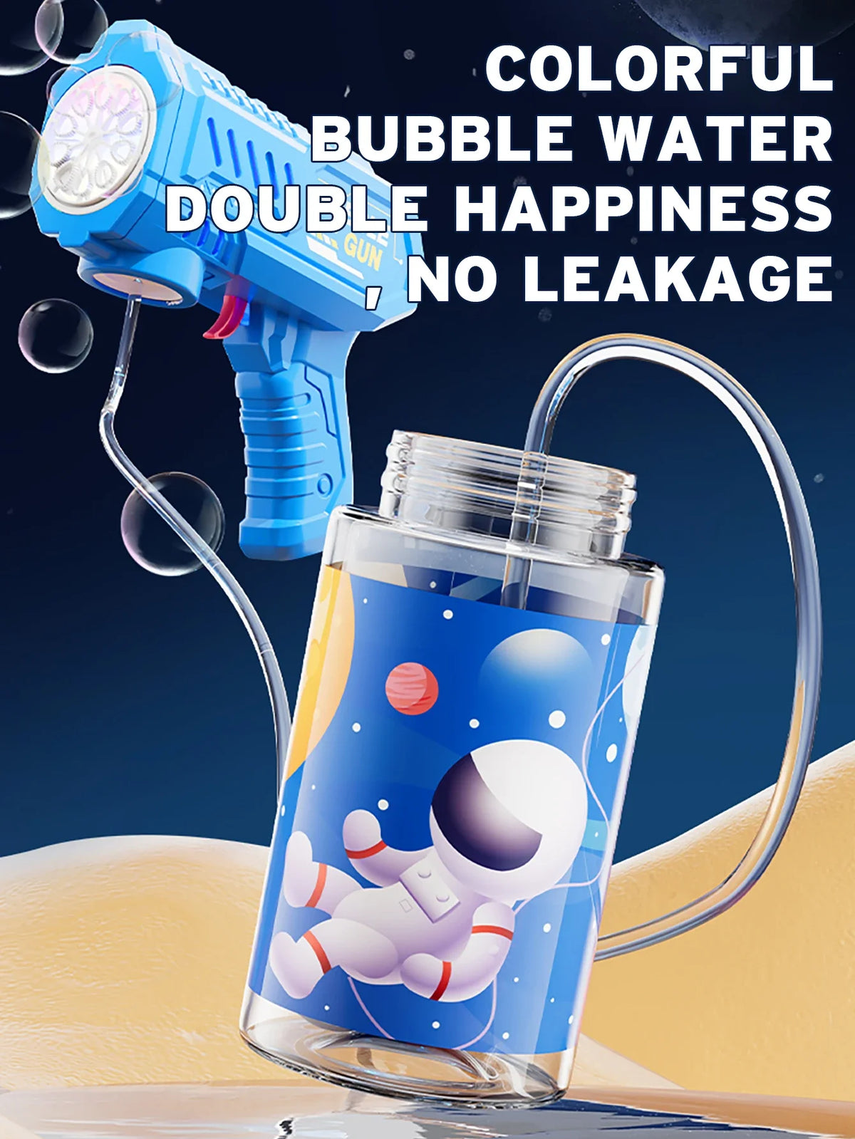 Automatic Bubble Blower Gun with Rocket Launcher