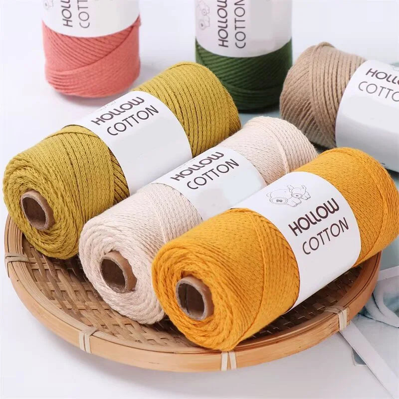 Soft Hollow Cotton Yarn for Knitting and Crochet