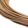 A spool of braided leather cord for jewelry making in a golden brown color.