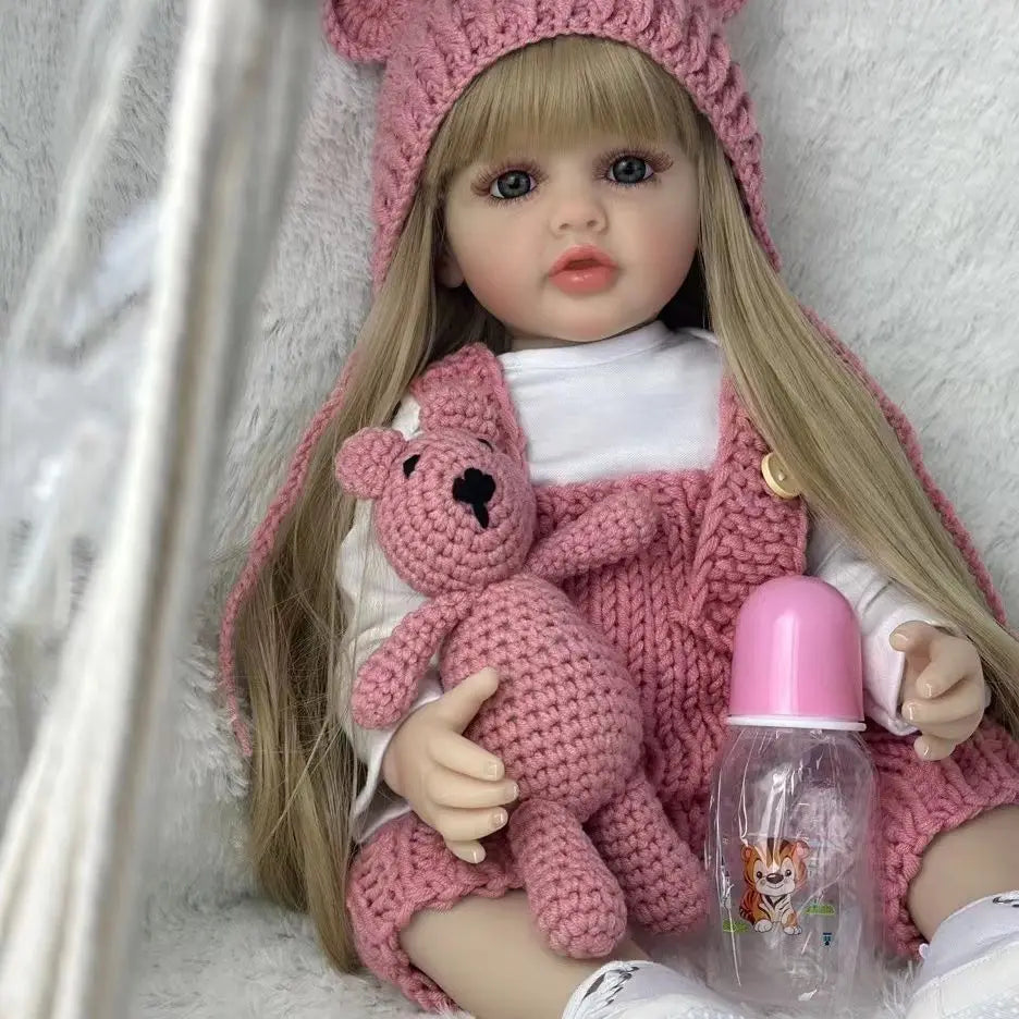 Lifelike Reborn Baby Girl Doll with Soft Silicone Body