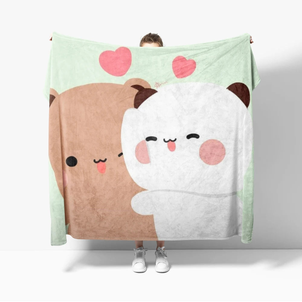 Cozy Cartoon Flannel Throw Blanket for Kids and Sofa