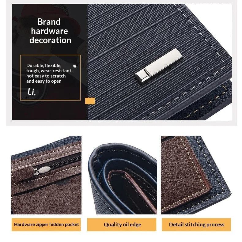 Classic PU Leather Bifold Wallet for Men