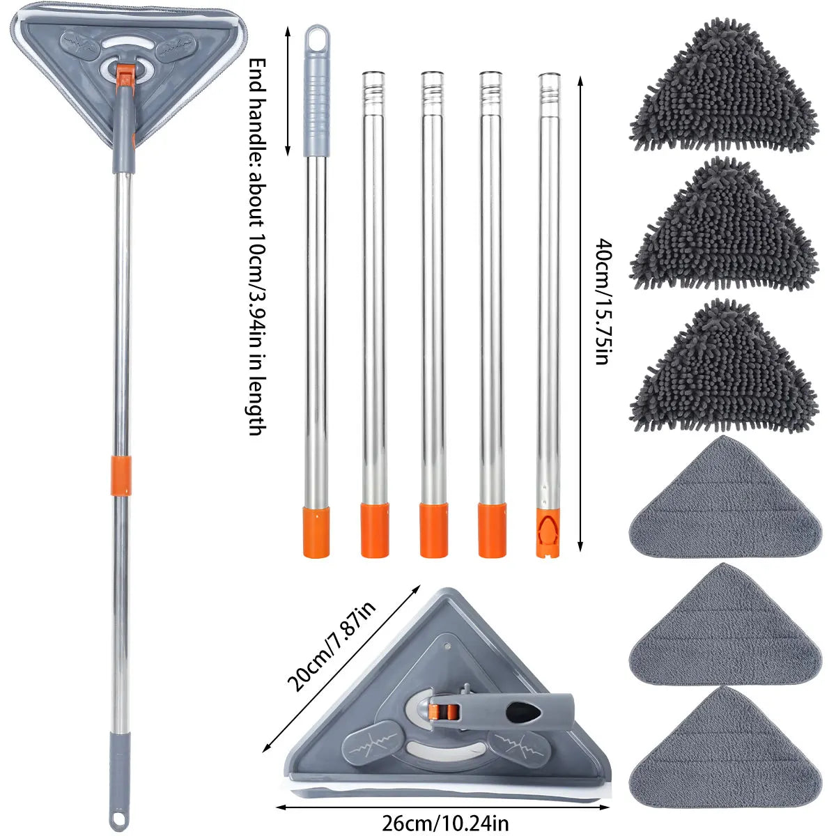360° Rotating Wall Cleaning Mop with Extendable Handle