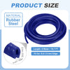 Blue rubber steel flexible trim in a coil with specifications for length and edge fit