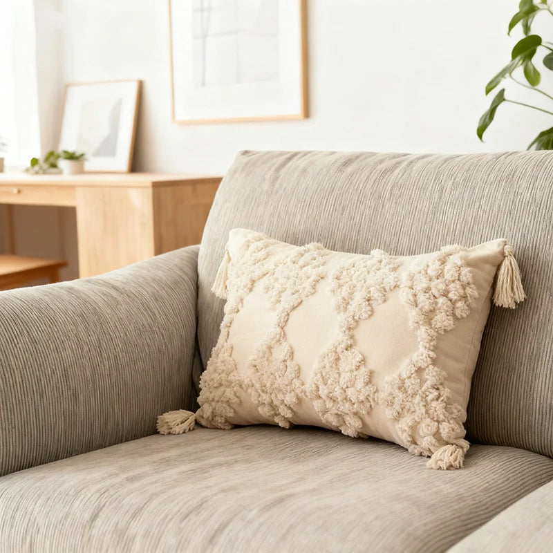 Nordic Bohemian Geometric Tassel Decorative Pillow Cover