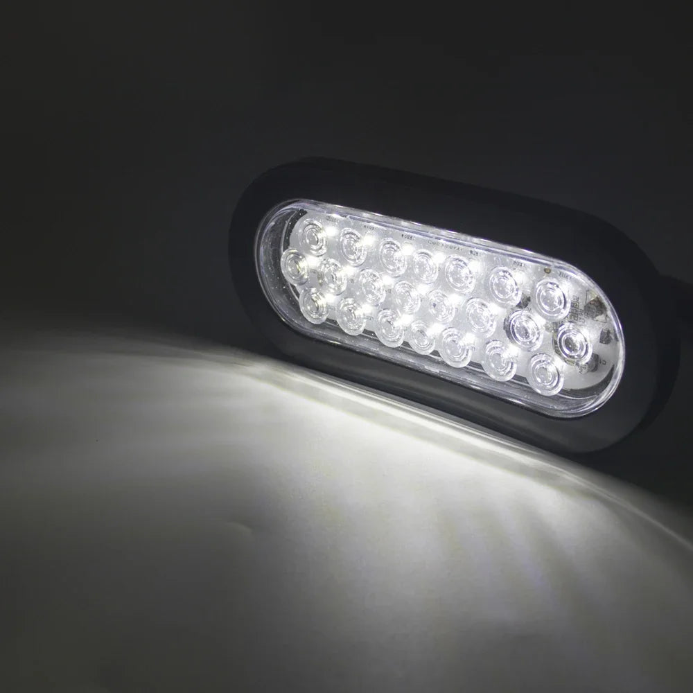 2-Pack 12V/24V LED Oval Tail Light for Trucks and Trailers