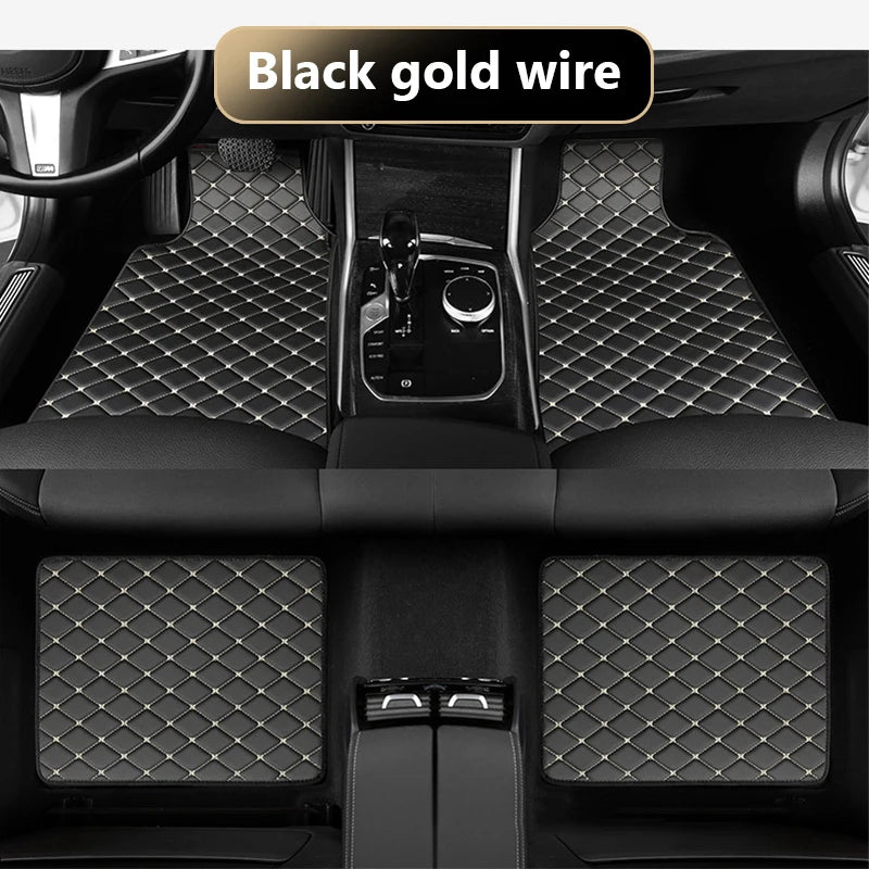 Universal All-Weather 4-Piece PU Leather Car Floor Mats