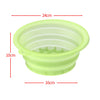 A lime green foldable silicone ice face mask bowl with a built-in tray and measuring lines.