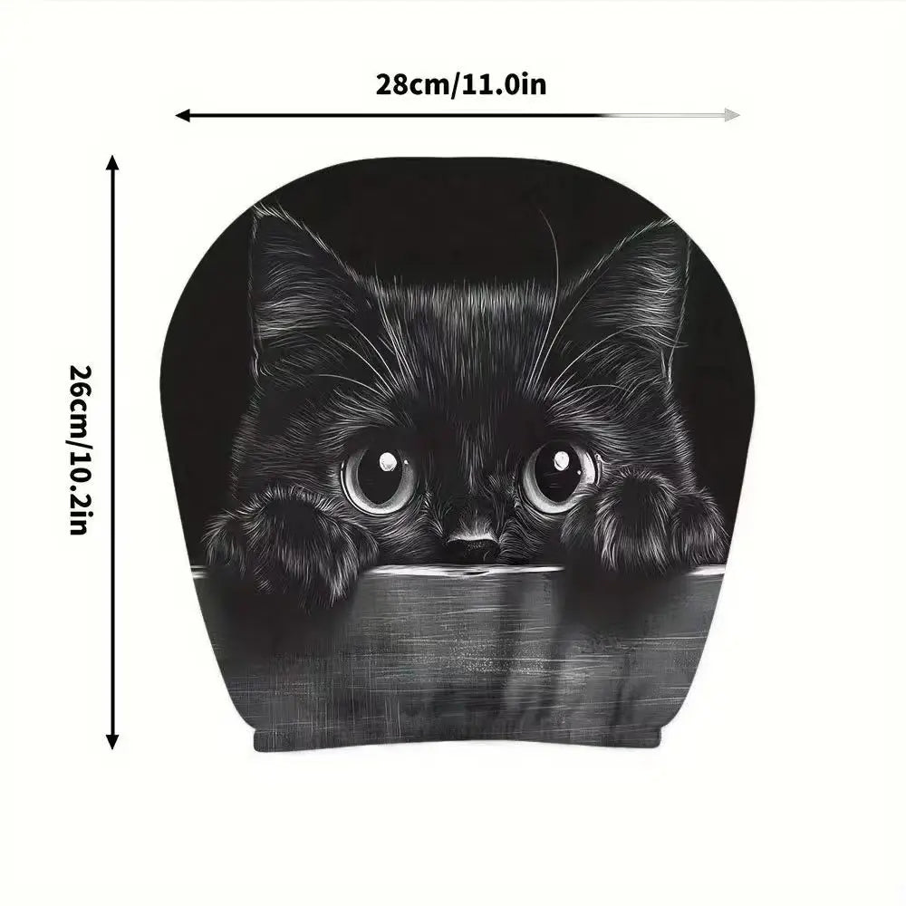 Cute Orange Cat Print Car Headrest Pillow Covers (Pair)