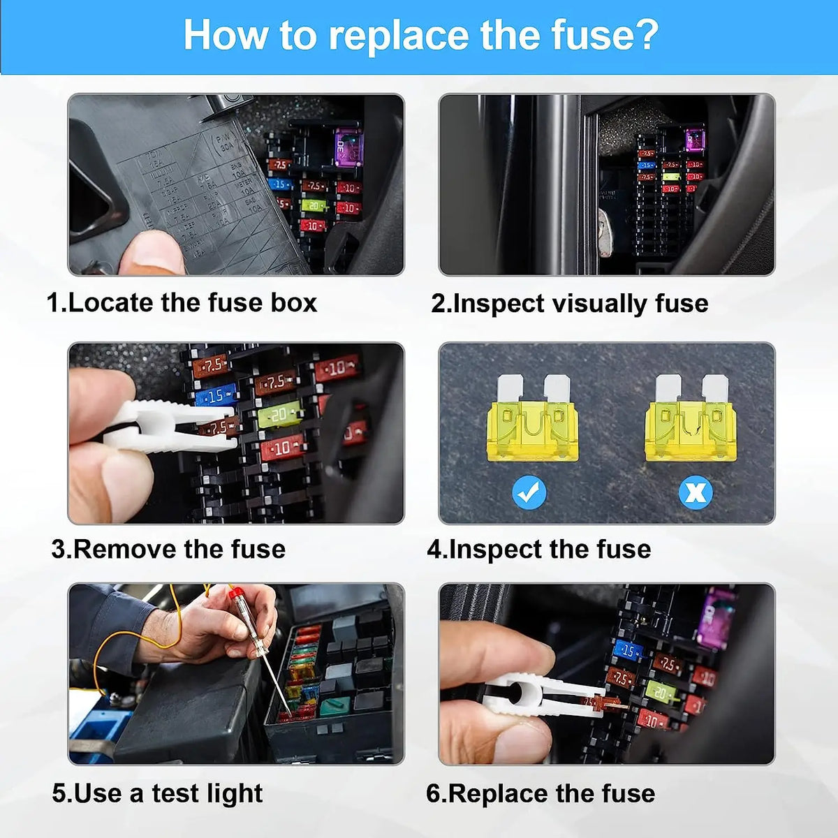 180-Piece Car Fuse Assortment Kit with Puller