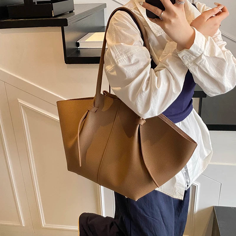 Soft PU Leather 2-in-1 Tote Bag Set for Women