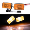 An LED headlight and spotlight set for 1/10 RC crawler trucks, shown in both assembled and illuminated views.