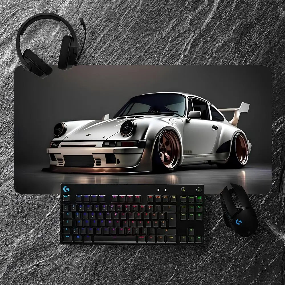 Large Non-Slip Desk Mat with Smooth Fabric Surface