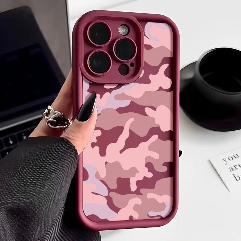 Camouflage Silicone Phone Case with Shock-Absorbing Protection