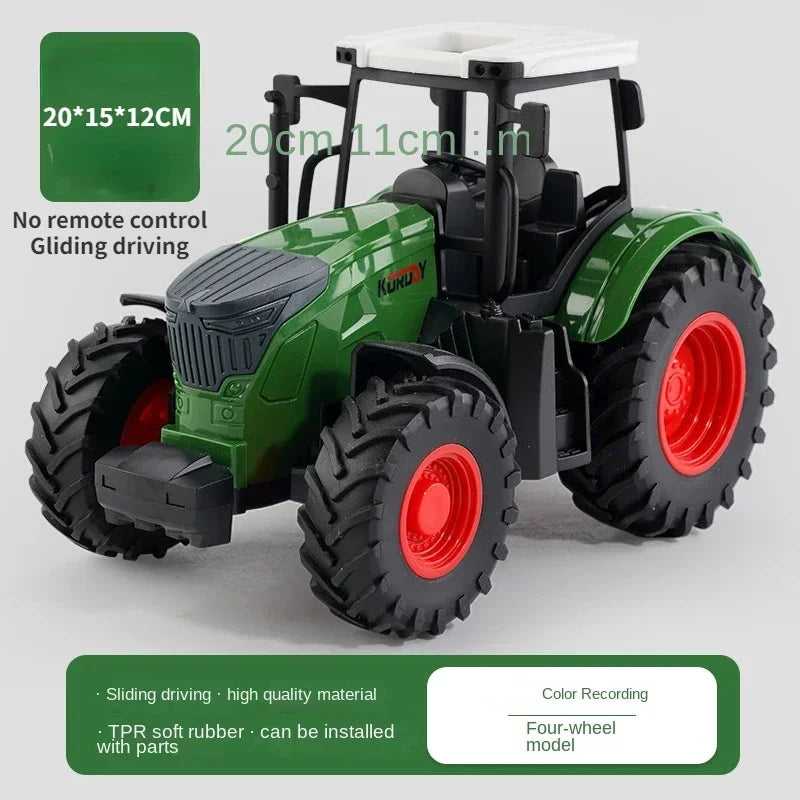 Remote-Controlled Farm Tractor Toy with Realistic Engineering Details