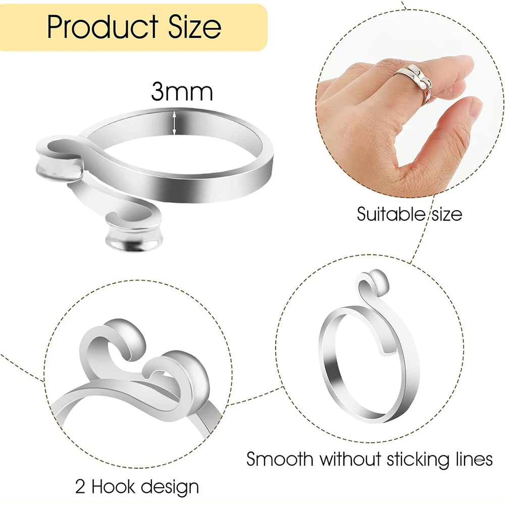 Adjustable Knitting Crochet Loop Rings (Set of 2)
