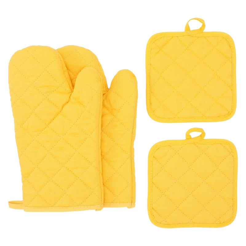 Heat Resistant Kitchen Gloves – 4-Piece Set for Baking, Grilling & Cooking