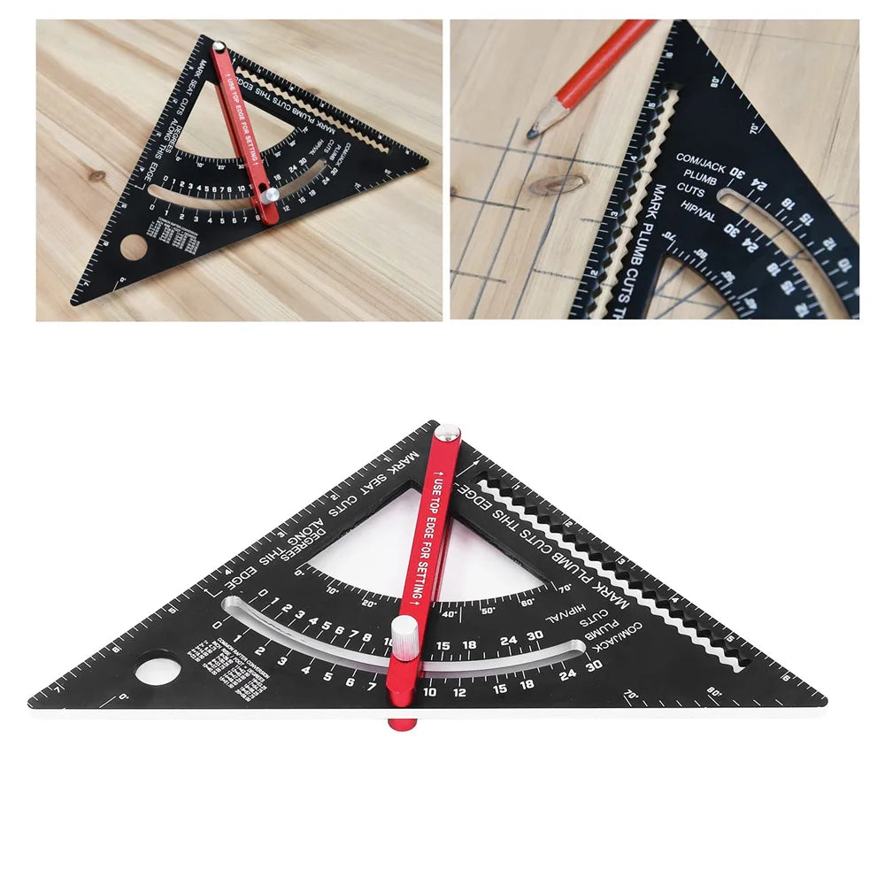 Adjustable Aluminum Alloy Triangle Ruler for Woodworking