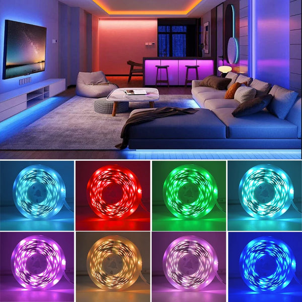 USB-Powered RGB LED Strip Lights with Music Sync & App Control