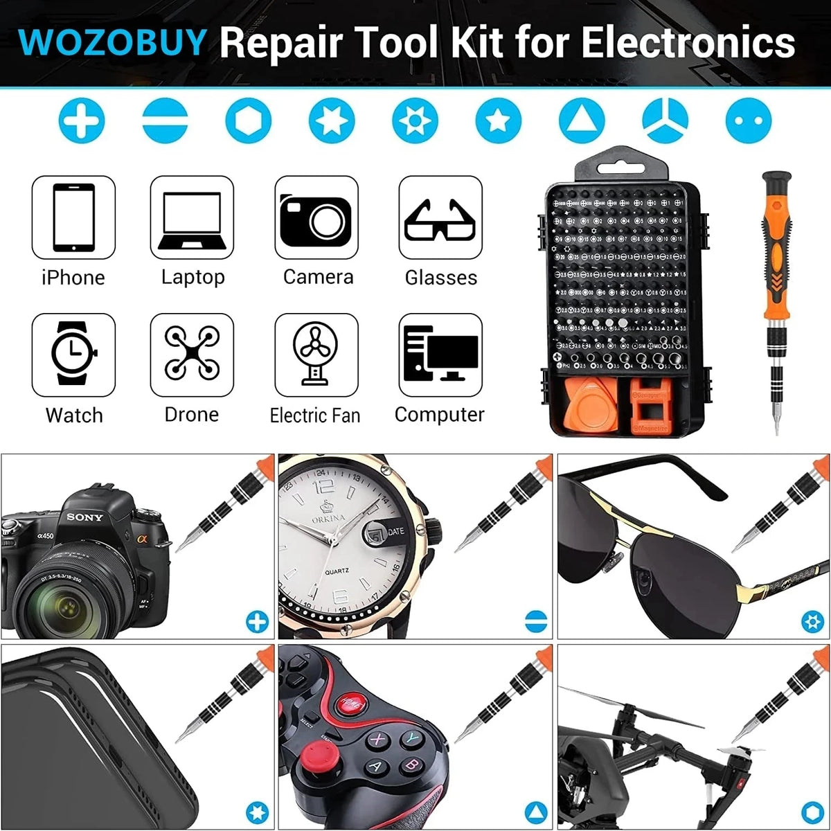 140-in-1 Precision Screwdriver Repair Kit for Laptops, Phones & Electronics