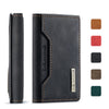 Vintage Leather Trifold Wallet with Magnetic Closure