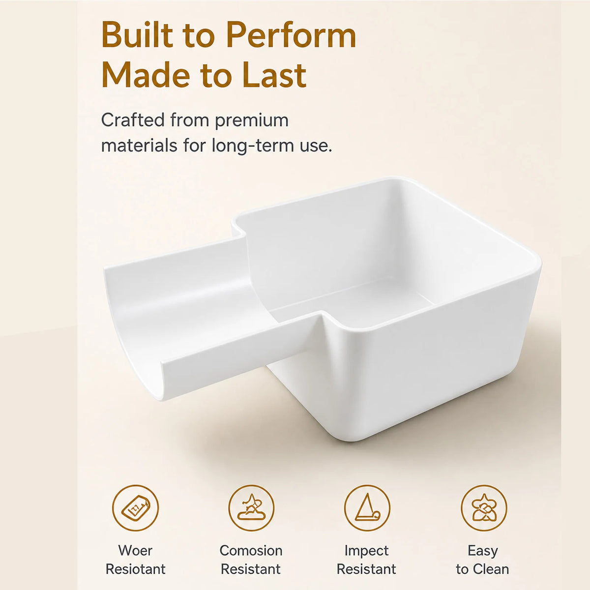 White washing machine drain funnel and overflow guard with drip pan