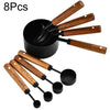Stainless Steel Measuring Cup and Spoon Set with Wooden Handles