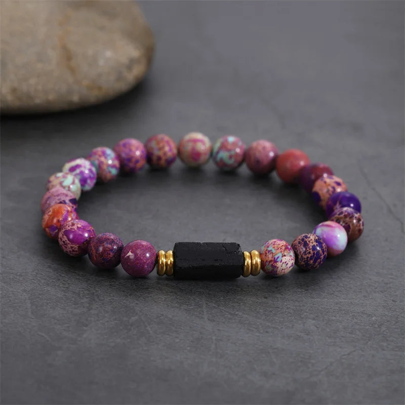 Pulsera de Turmalina Negra en Bruto