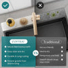 A product comparison showing a diatomaceous earth faucet mat versus a traditional mat for kitchen and bathroom use.