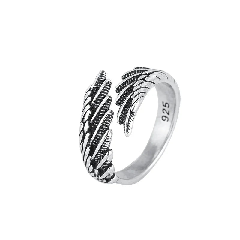 Sterling Silver Angel Wing Feather Rings