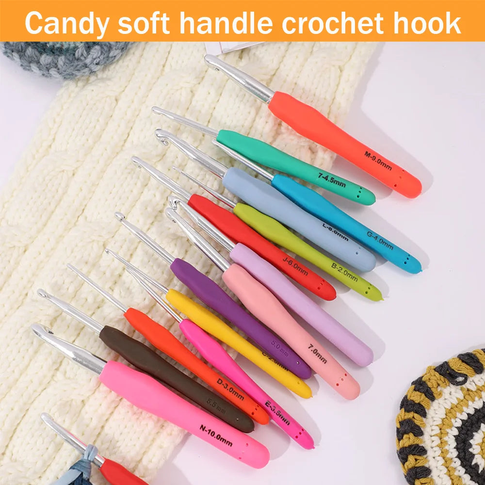 Aluminum Crochet Hook Set for Chunky Yarn & DIY Crafts