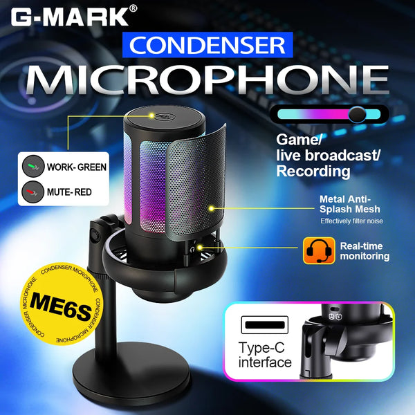 RGB USB Gaming Microphone with Shock Mount