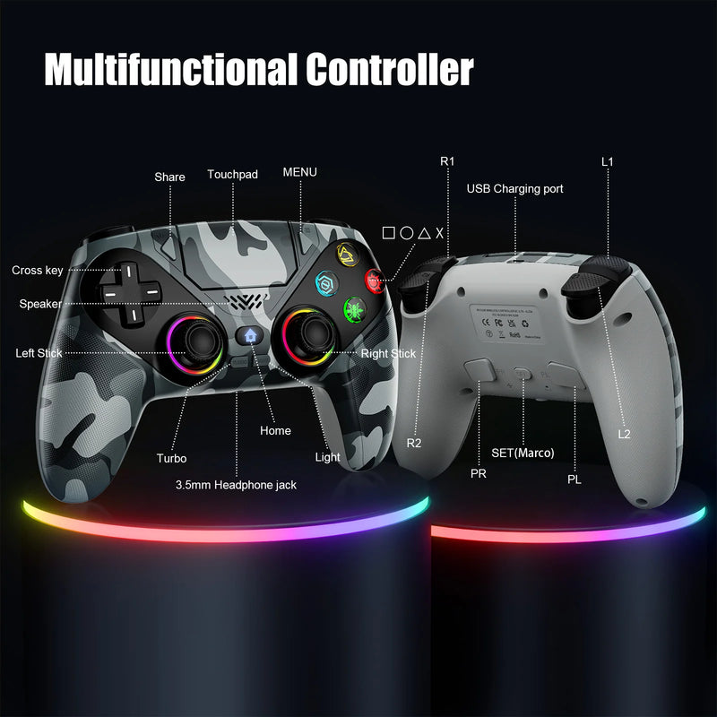 Wireless RGB Gaming Controller for PS5 and PC