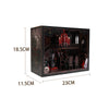 A wooden book nook kit featuring a spooky Halloween miniature shelf insert with LED lights.