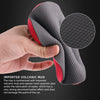 A hand holds a gray, reusable magic clay pad with a red accent, showing its textured surface and a circular view of the pad.