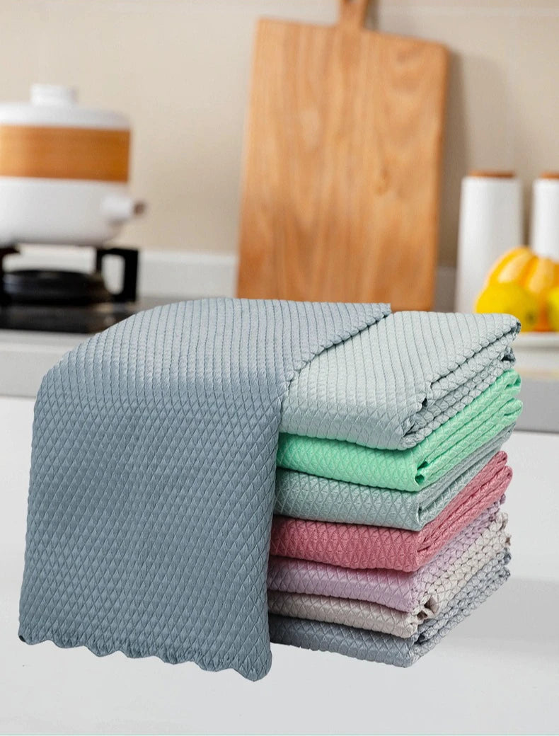 Microfiber Fish Scale Cleaning Cloths (5-Pack)