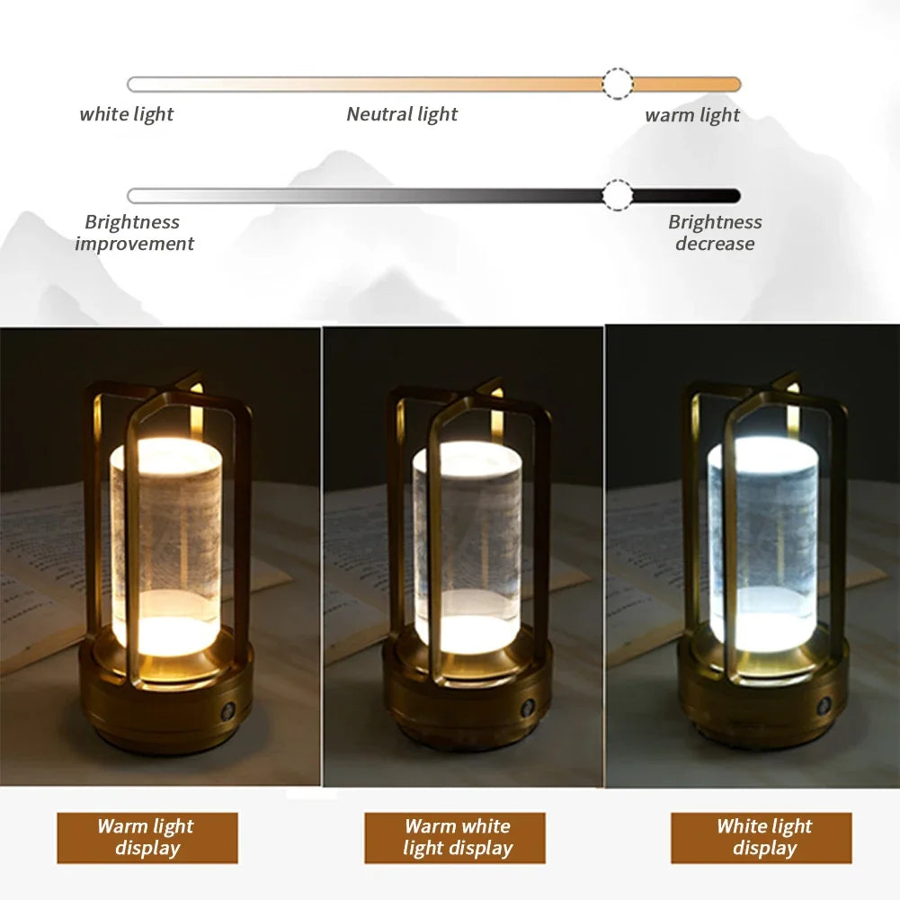 Lámpara de Mesa LED de Cristal de Aluminio