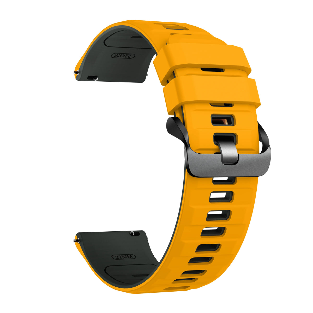 Yellow silicone watch band and protective case for a Redmi Watch Active 5 or Watch 5 Lite