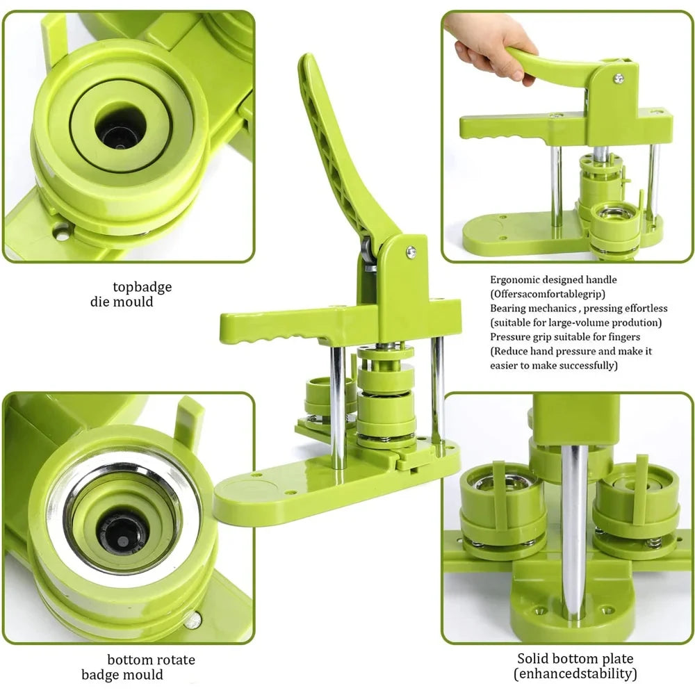DIY Pin Button Maker Machine Kit with 100 Button Parts and Circle Cutter