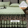 Gold Embroidered Lace Bed Skirt with Heart Pattern