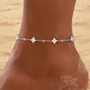 Bracelet-Cheville Fleur de Trèfle Plaqué Or 18K