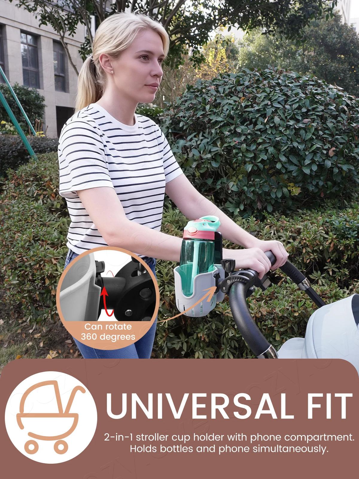 2-in-1 Stroller & Bike Cup Holder with Phone Slot