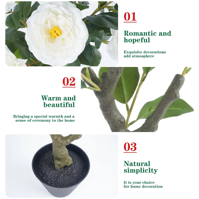 Árbol Topiario de Camelia de 85 cm con Maceta Decorativa