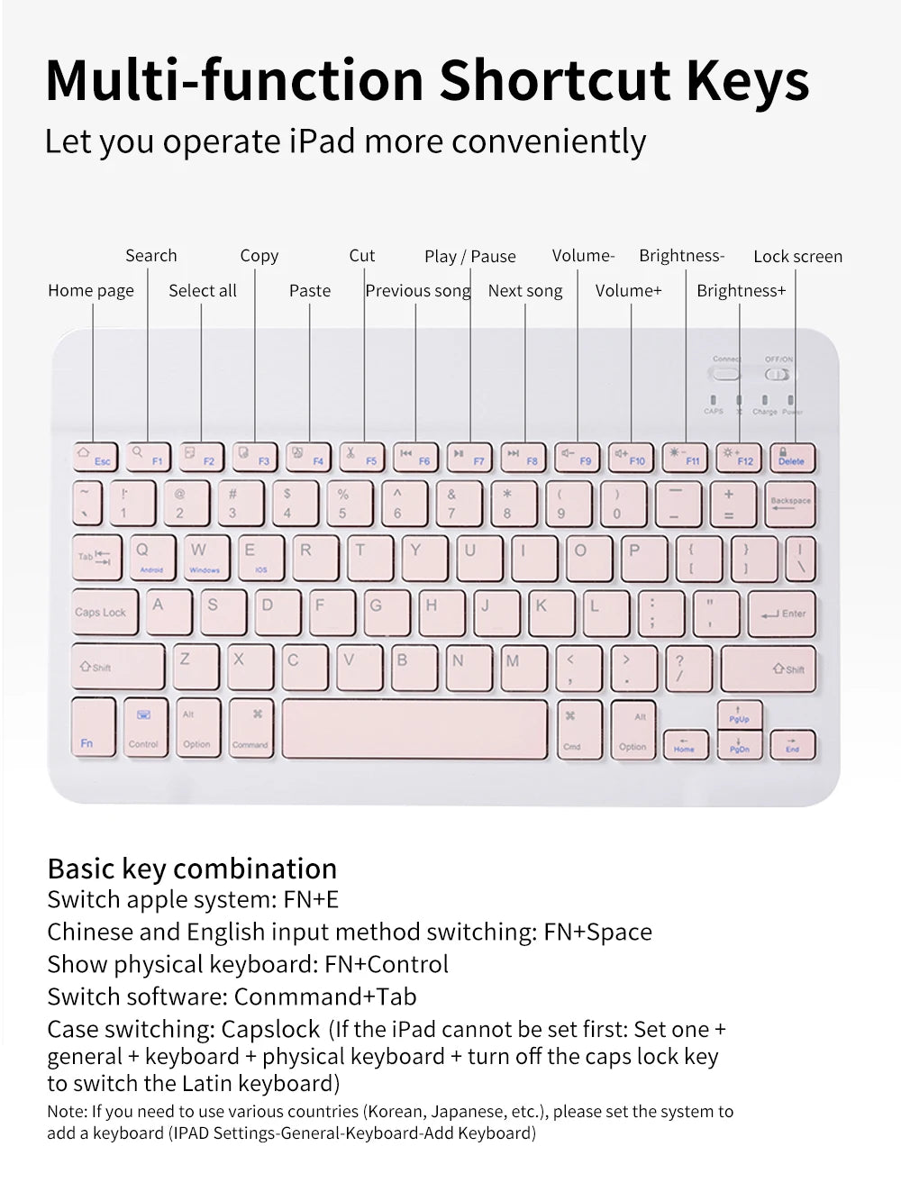 iPad Keyboard Case with Detachable Bluetooth Keyboard and Mouse