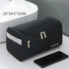 Hanging Leather Toiletry Bag with Durable Water-Resistant Design