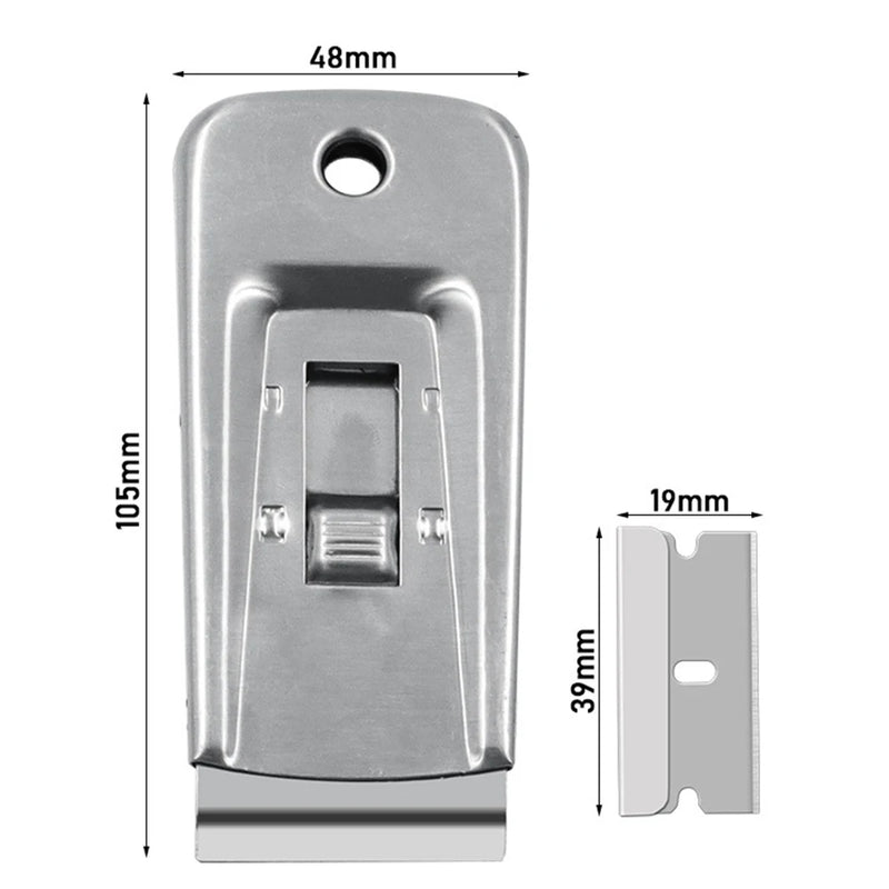Stainless Steel Razor Scraper with Retractable Blade