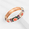 Enamel Bangle Bracelet with Rose Gold Plating