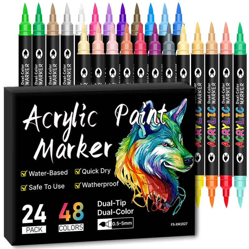 Dual-Tip Acrylic Paint Markers