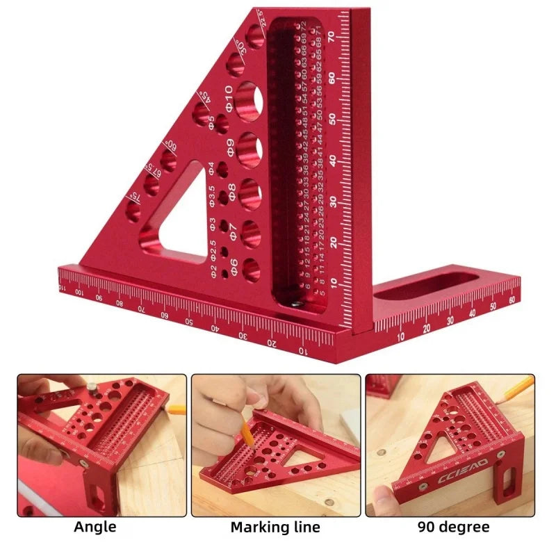 3D Multi-Angle Aluminum Miter Triangle Ruler for Woodworking